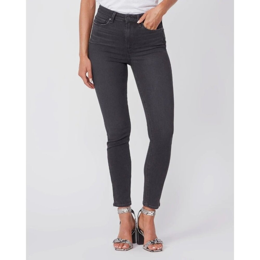 NWT PAIGE Jeans Sz 25 Margot Super High Rise Ankle Skinny Smokey Gray XS/0